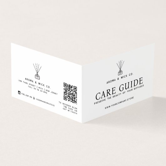 Reed diffuser packaging insert care reorder card (外部)
