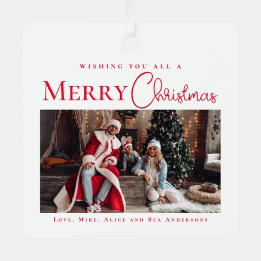 Reed Merryスタイリッシュ Christmasの家族の写真 メタルオーナメント (正面)