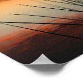 Reeds and Lakeside Reflection at Sunset ポスター (角)