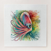 Reef Squid 300824AREF112 - Watercolor ジグソーパズル (横)