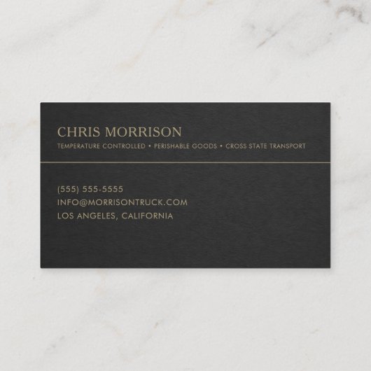 Reefer Truck Driver Professional 名刺 (裏面)