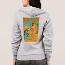 Reel Beach Shark Fishing Pin-Up Retro Coastal Life