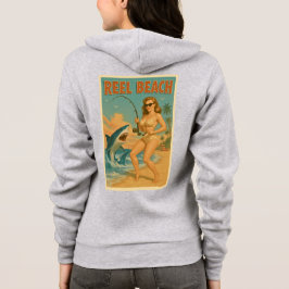 Reel Beach Shark Fishing Pin-Up Retro Coastal Life パーカ