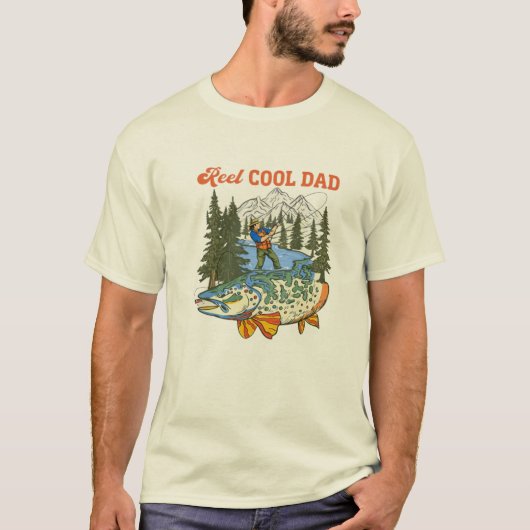 Reel Cool Dad Fishing Father’s Day Gift for Angler Tシャツ (正面)