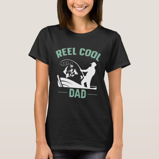 Reel Cool Dad Fishing Rure Structure Spoon Papa Da Tシャツ (正面)