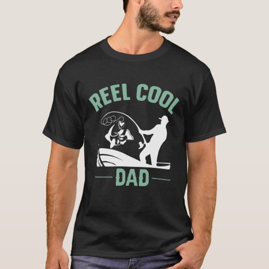Reel Cool Dad Fishing Rure Structure Spoon Papa Da Tシャツ (正面)