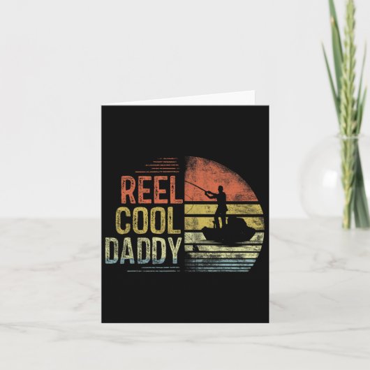 Reel Cool Daddy Fishing Gifts Daddy Birthday Vinta カード (正面)