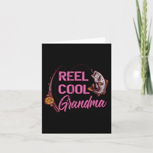 Reel Cool Grandma Woman Anglers Fishing  カード (正面)