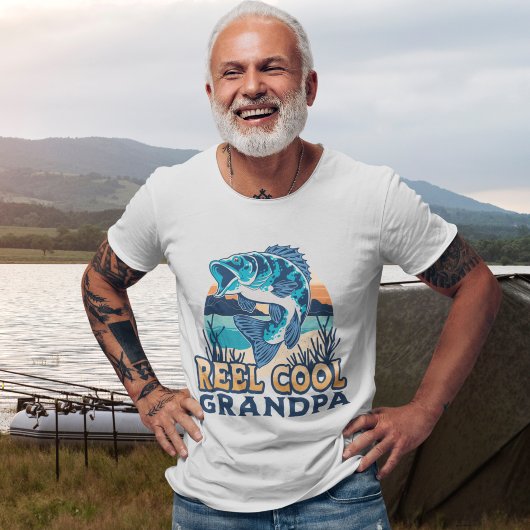 Reel Cool Grandpa Fisherman grandpa Tシャツ