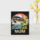 Reel Cool Mom Funny Fishing Quotes For Uncle Women カード (黄色い花)