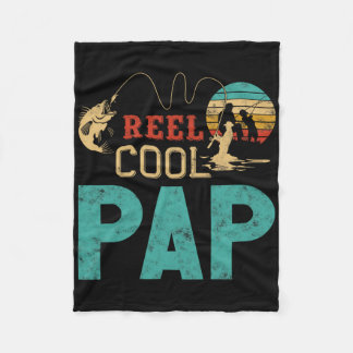 Reel Cool Pap Fishing Father’s Day Gift For Fisher フリースブランケット