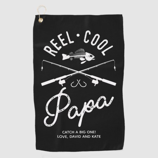 Reel Cool Papa オリジナル フィッシングタオル ゴルフタオル (正面)