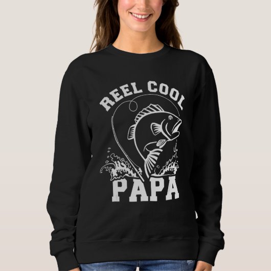 Reel Cool Papa Dad Fishing スウェットシャツ (正面)