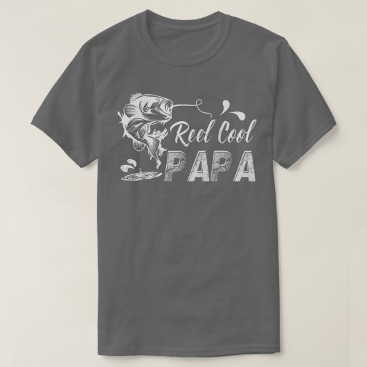 Reel Cool Papa Gift Funny Fathers Day Fishing Tシャツ (デザイン正面)