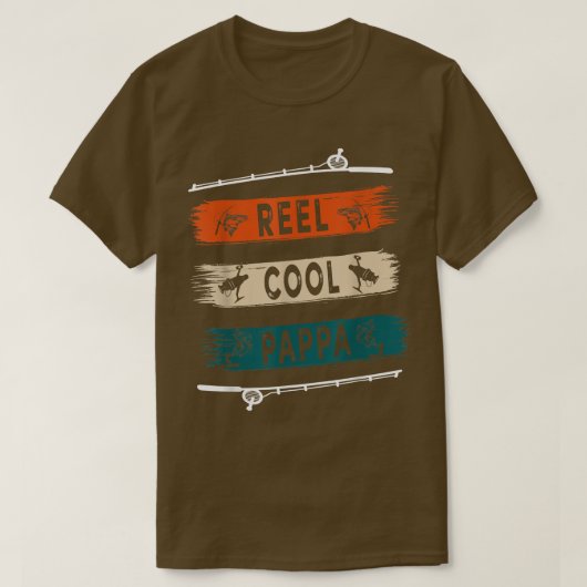 Reel Cool Pappa Fisherman Funny Fishing Tee  Tシャツ (デザイン正面)