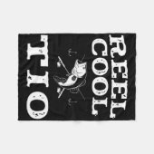 Reel Cool Tio Fishing Fisherman Funny Grandpa  フリースブランケット (正面(横))