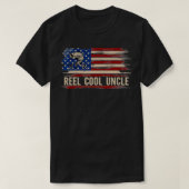 Reel Cool Uncle American USA Flag Funny FishingFis Tシャツ (デザイン正面)