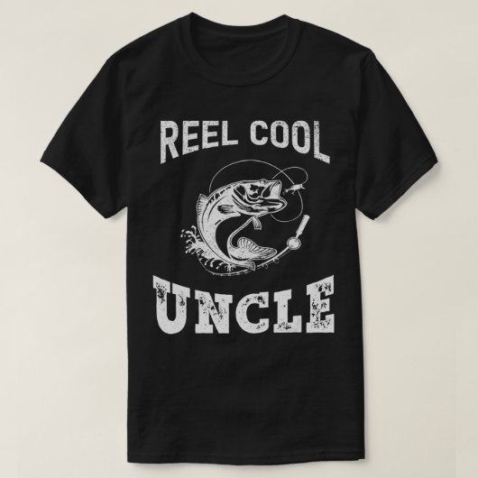 reel cool Uncle fisherman father's day Fishing gif Tシャツ (デザイン正面)