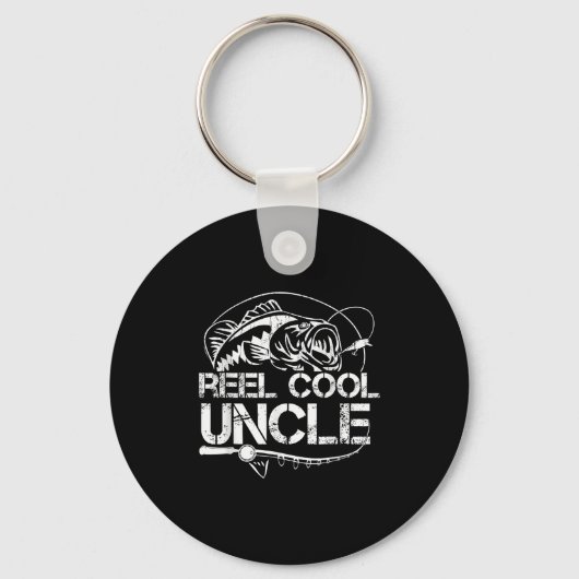 Reel Cool Uncle Fishing Daddy Fathers Day Dad For  キーホルダー (正面)