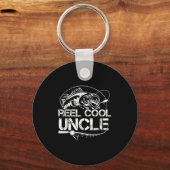Reel Cool Uncle Fishing Daddy Fathers Day Dad For  キーホルダー (正面)