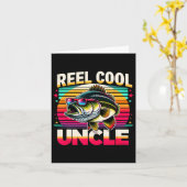 Reel Cool Uncle Funny Byss Fishing Uncle Father’s  カード (黄色い花)