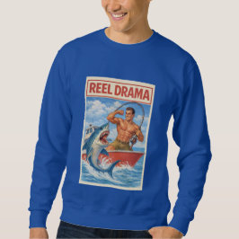 Reel Drama Shark Fisherman | Funny Retro Boating スウェットシャツ