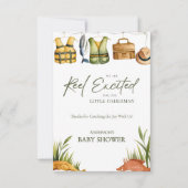 Reel Excited Little Fisherman Baby Shower  サンキューカード (正面)