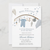 Reel Excited Little Fisherman Fishing Baby Shower 招待状 (正面)