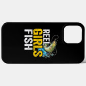 Reel Girls Fish Bass Fishing Funny Fisherwoman Case-Mate iPhoneケース (裏面 (横))