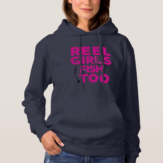 Reel Girls Fish Too – Women’s Hoodie パーカ (正面)