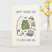 Reel Good Dad 釣り用品 父の日 カード (黄色い花)