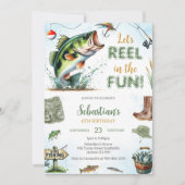 Reel in the Fun Fishing Birthday Invitation 招待状 (正面)