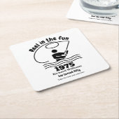 Reel in the Fun Modern Fisherman 50th Birthday スクエアペーパーコースター (アングル)