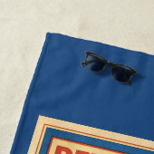 Reel Smooth Fisherman Retro Nautical Blue Fishing ビーチタオル (インサイチュ)