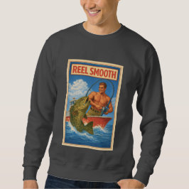 Reel Smooth Fisherman Retro Nautical Salty Fishing スウェットシャツ