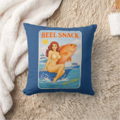 Reel Snack Retro Pin-Up Red Snapper Fishing Boater クッション (ブランケット)