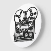Reel-to-Reel Tape Recorder Wall Clock ラージ壁時計 (傾斜)