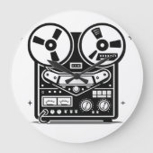 Reel-to-Reel Tape Recorder Wall Clock ラージ壁時計 (正面)