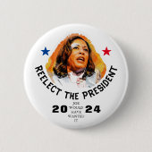 Reelect Kamala Harris 2024 缶バッジ (正面)