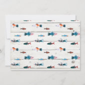 Reeling In The Big One魚釣り1st Birthday Photo 招待状 (裏面)