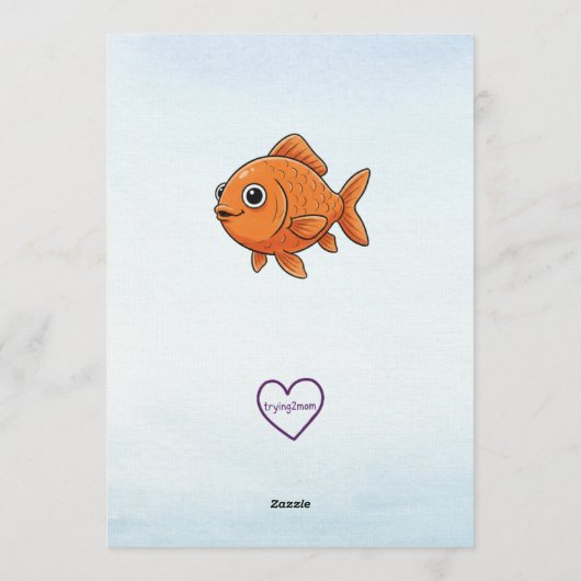 Reeling The Big One, Fishing Line 1st Birthday 招待状 (裏面)