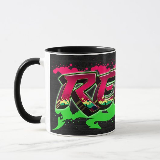 Reese Vorname Name Graffiti red green Tasse マグカップ (左)