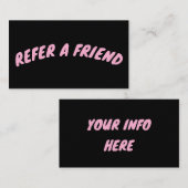 REFER A FRIEND CUSTOM BLACK CARD 名刺 (正面/裏面)