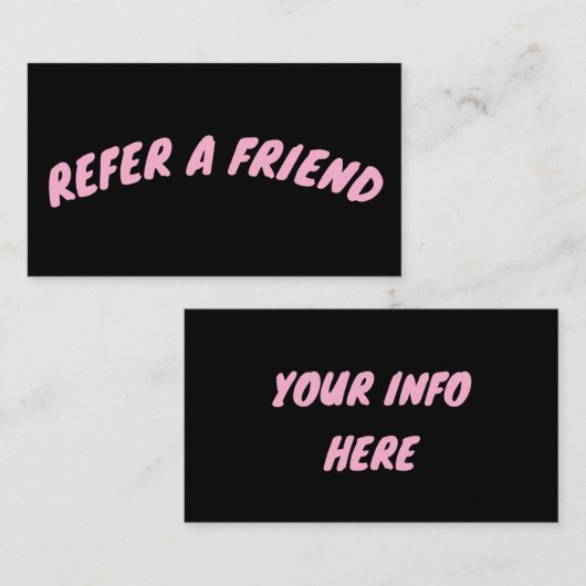 REFER A FRIEND CUSTOM BLACK CARD 名刺 (正面/裏面)
