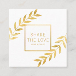 Refer a Friend Gold Foil Leaf Referral Client Card スクエア名刺