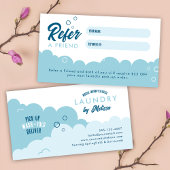 Refer A Friend Mobile Laundry Service Blue & White 紹介カード