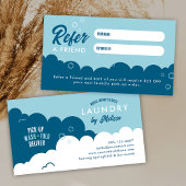 Refer A Friend Mobile Laundry Service Blue & White 紹介カード