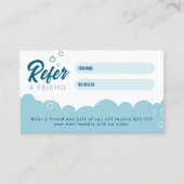 Refer A Friend Mobile Laundry Service Blue & White 紹介カード (正面)
