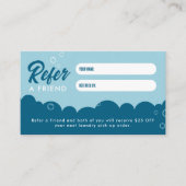 Refer A Friend Mobile Laundry Service Blue & White 紹介カード (正面)