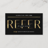 Refer A Friend Modern Black & Gold Logo Salon Spa 紹介カード (正面)